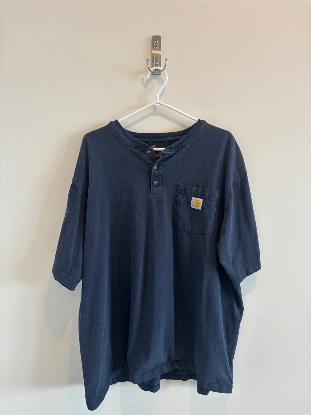 Carhartt Navy Short-Sleeve with Chest Pocket